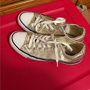 Converse Women's Shimmering Gold Sneakers